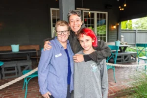 MVCF Operations Director Meg Oakes with her family, Ryn Gluckman and Isaiah Gluckman