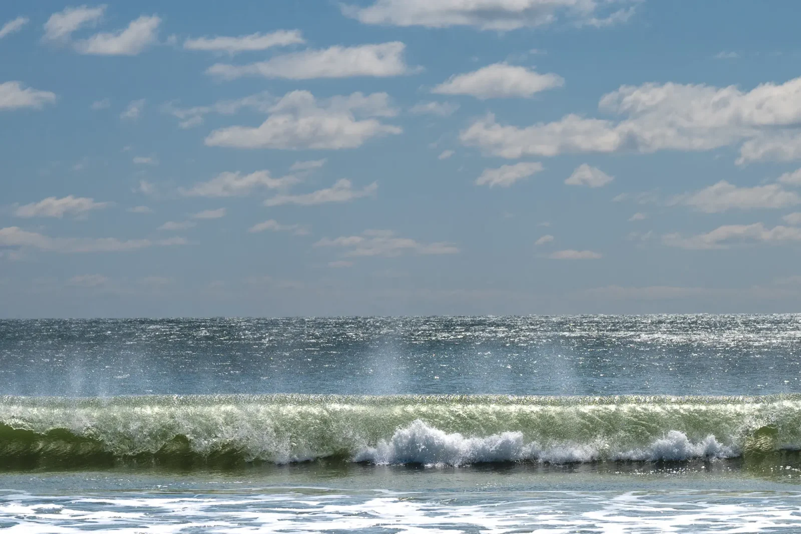 Waves crashing on the beach of Marthas Vineyard